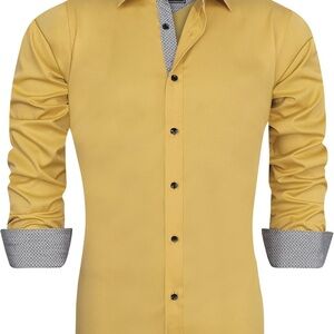 NEW J.ver Flex Mens Dress Shirts Long Sleeve Wrinkle Free Shirts Formal Business